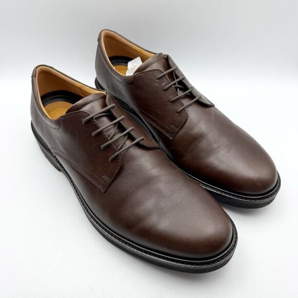 Ecco Mens London Oxford Dress Shoe EU 47 US 13-13.5 Brown Leather EUC main image 11